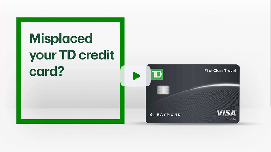 在TD App中锁定或解锁您的信用卡