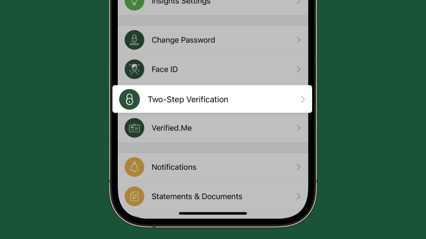 Select Two-Step Verification.